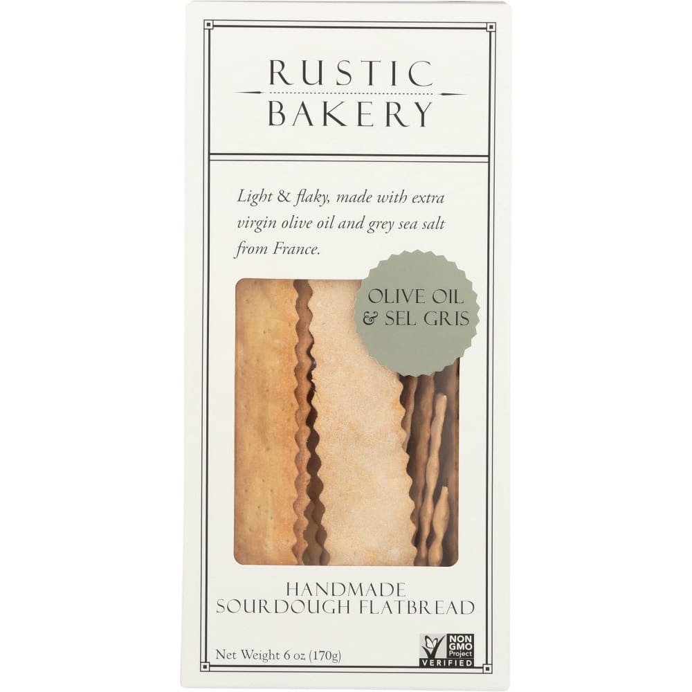 RUSTIC BAKERY: Flatbread with Olive Oil and Sel Gris 6 oz - Grocery > Snacks > Crackers > Crispbreads & Toasts - RUSTIC BAKERY