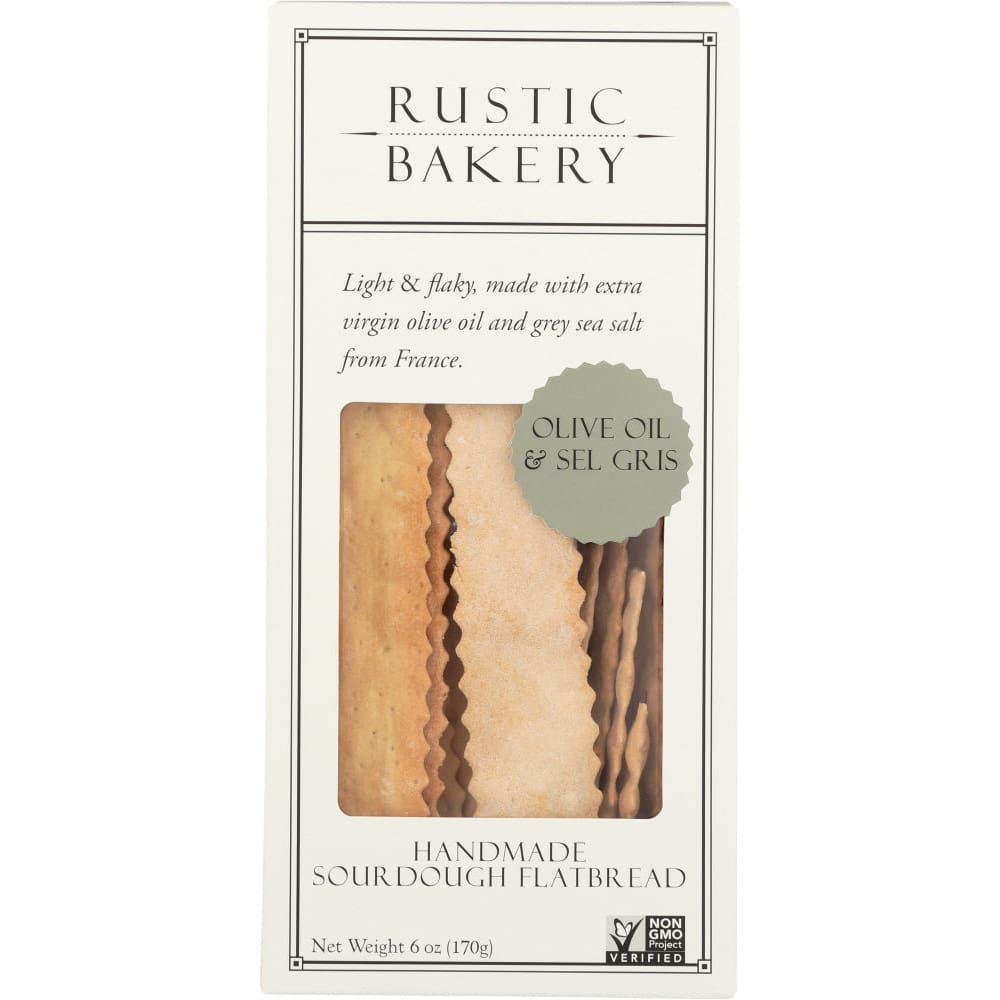 RUSTIC BAKERY: Flatbread with Olive Oil and Sel Gris 6 oz - Grocery > Snacks > Crackers > Crispbreads & Toasts - RUSTIC BAKERY