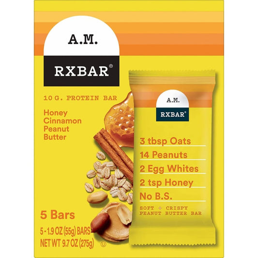 RXBAR: Bar Honey Cinnamon Peanut Butter 5 Bars 9.7 OZ (Pack of 2) - Breakfast > Breakfast Foods - RXBAR