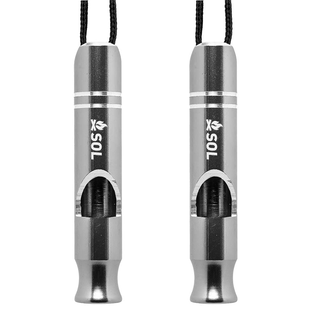 S.O.L. Survive Outdoors Longer Rescue Metal Whistle- 2 Pack (Pack of 4) - Outdoor | Accessories,Camping | Survival Tools - S.O.L. Survive