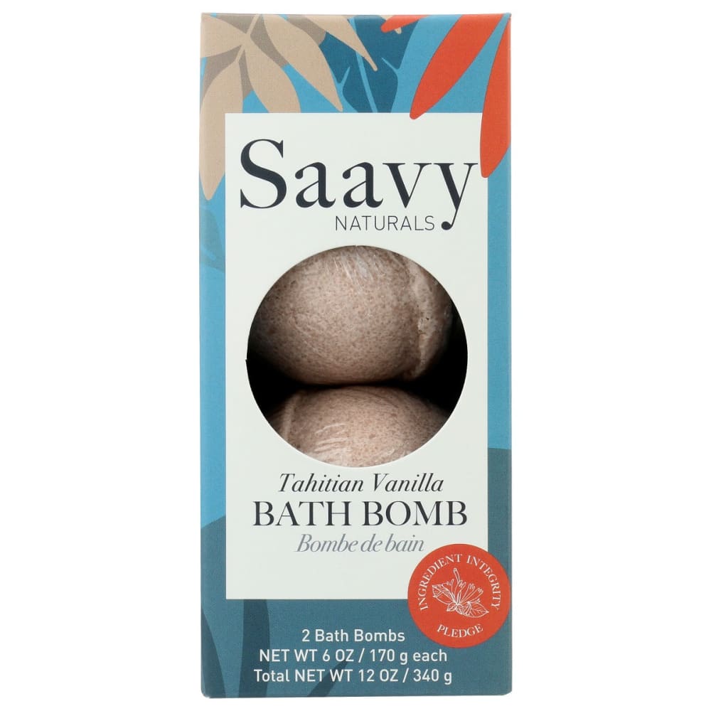 SAAVY NATURALS: Bath Bomb Tahitian Vanilla 12 oz (Pack of 4) - Beauty & Body Care > Soap and Bath Preparations - SAAVY NATURALS