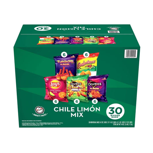 Sabritas Chile Limon Mix Variety Pack Snacks (30 ct.) - Chips - Sabritas