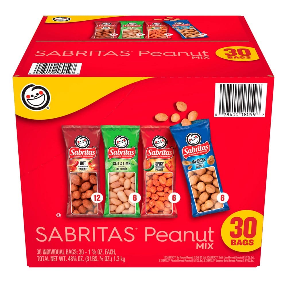 Sabritas Peanuts Variety Pack (30 pk.) - Nuts & Dried Fruit - Sabritas