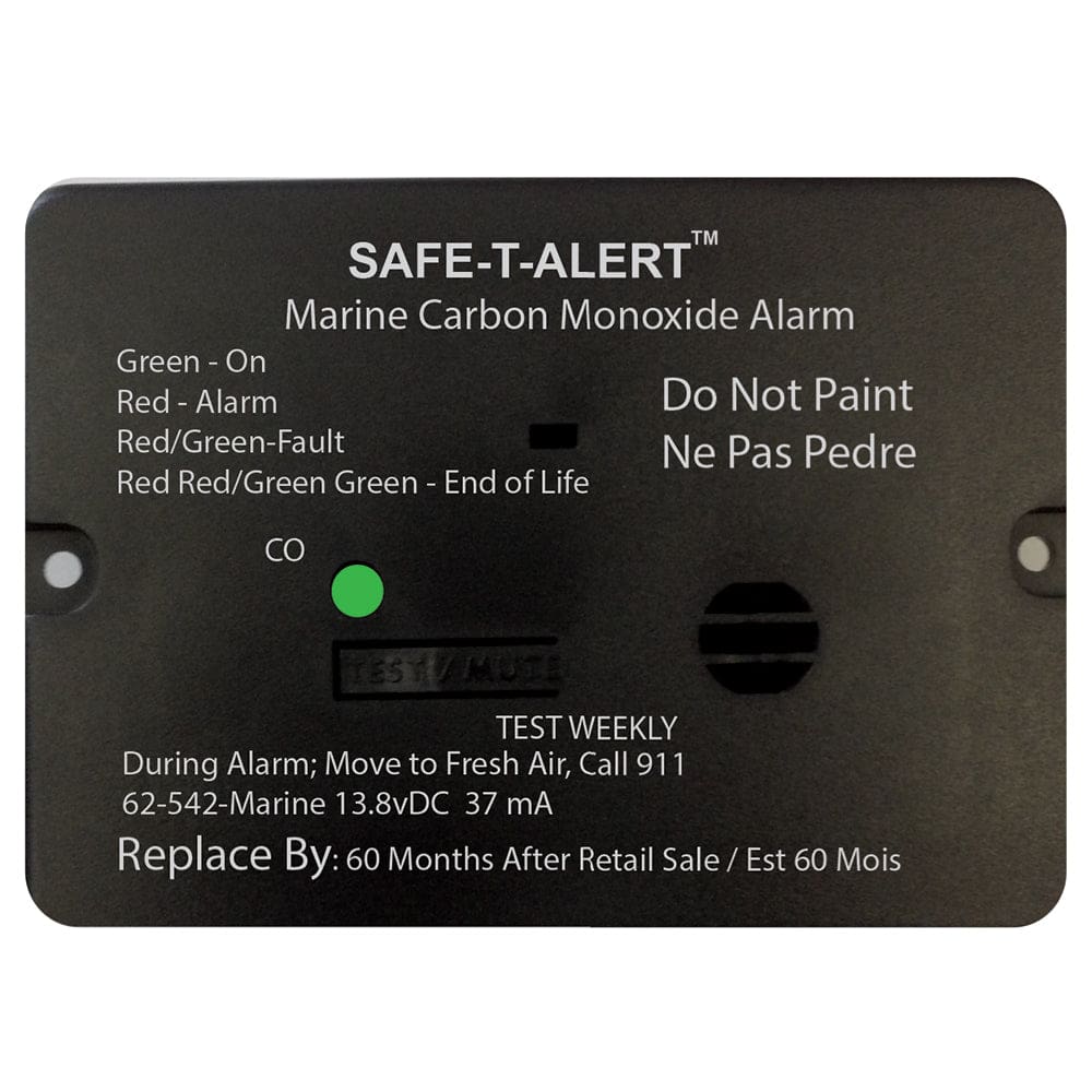 Safe-T-Alert 62 Series Carbon Monoxide Alarm w/ Relay - 12V - 62-542-R-Marine - Flush Mount - Black - Marine Safety | Fume Detectors -