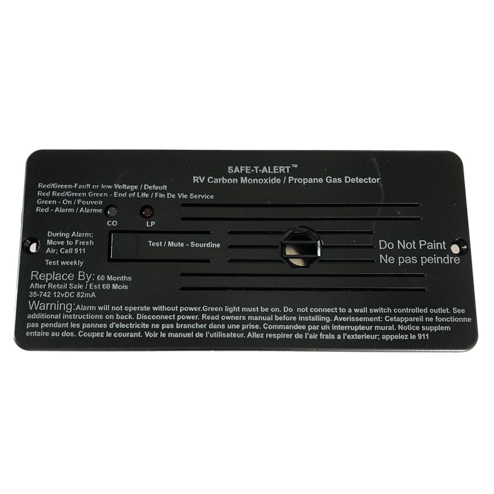 Safe-T-Alert Combo Carbon Monoxide Propane Alarms Flush Mount - Black - Automotive/RV | Fume Detectors,Marine Safety | Fume Detectors -