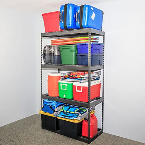 SafeRacks 2’D x 7’H Freestanding Steel Shelving Unit - Black - Home/Home/Storage & Organization/Garage & Utility/ - SafeRacks