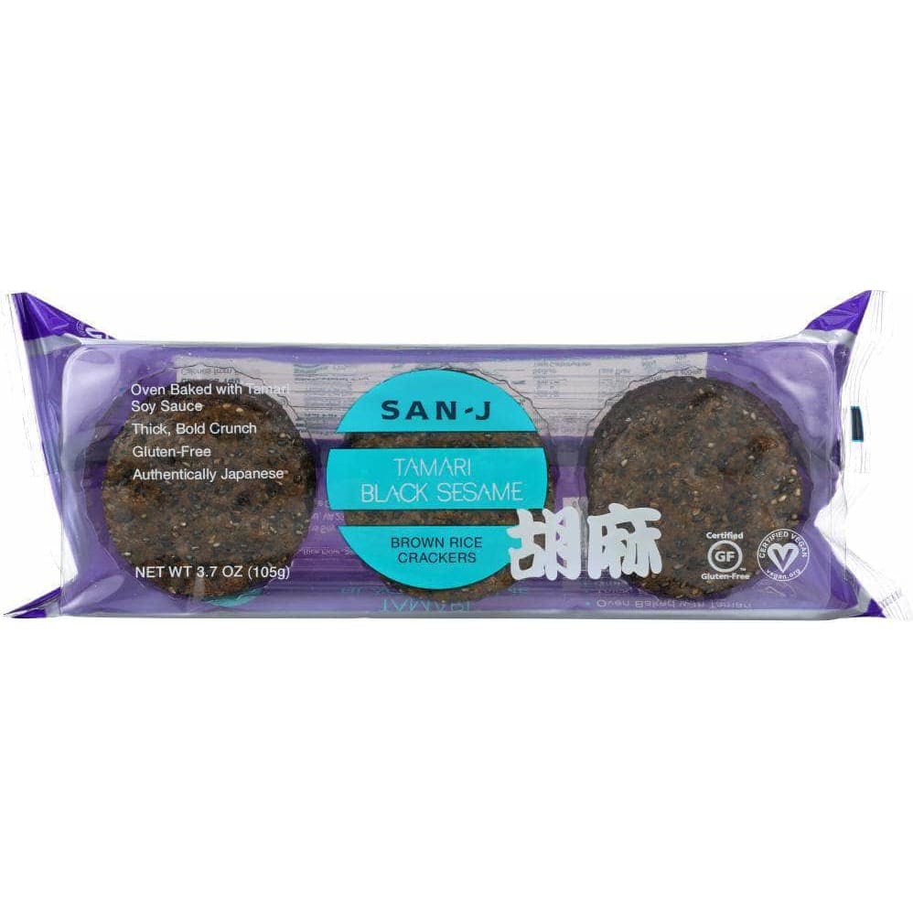 San J San-J Crackers Black Sesame Rice, 3.7 oz