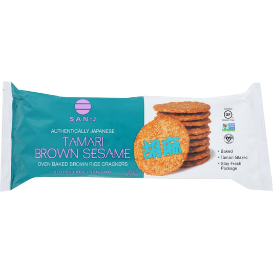 SAN J: Tamari Brown Sesame Crackers 3.7 oz (Pack of 5) - Grocery > Crackers > Crackers Rice & Alternative Grain - SAN J