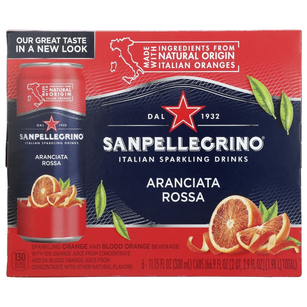 SAN PELLEGRINO: Aranciata Rossa Sparkling Drink 6 Count 66.9 fo (Pack of 3) - Beverages > Juices - SAN PELLEGRINO