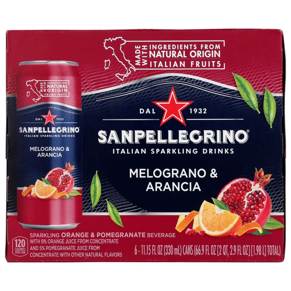 SAN PELLEGRINO: Melograno and Arancia Sparkling Drink 6 Count 66.9 fo (Pack of 3) - Beverages > Juices - SAN PELLEGRINO