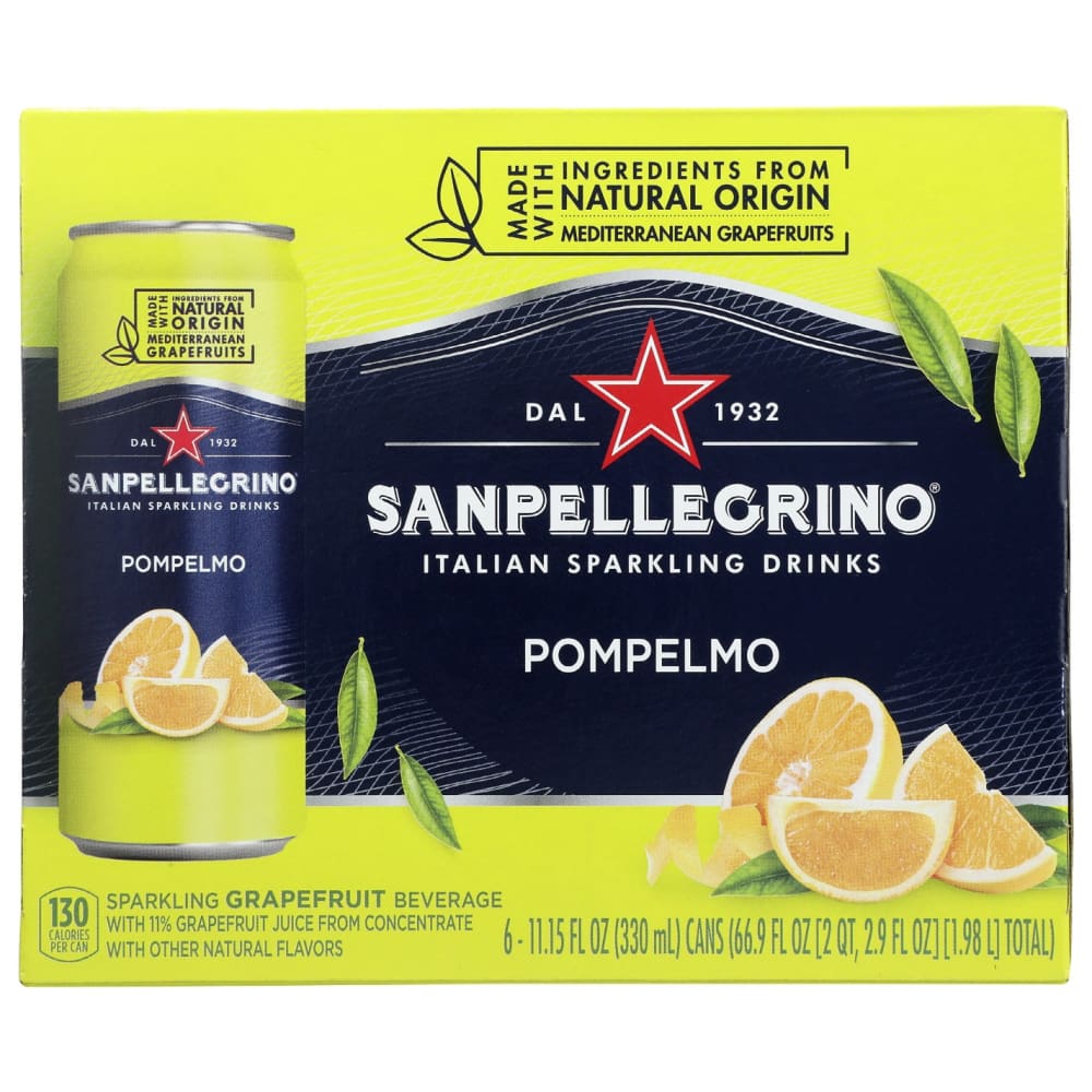 SAN PELLEGRINO: Pompelmo Sparkling Drink 6 Count 66.9 fo (Pack of 3) - Beverages > Juices - SAN PELLEGRINO