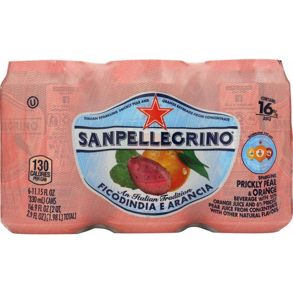 San Pellegrino San Pellegrino Soda Prickly Pear and Orange Pack of 6, 66.9 oz