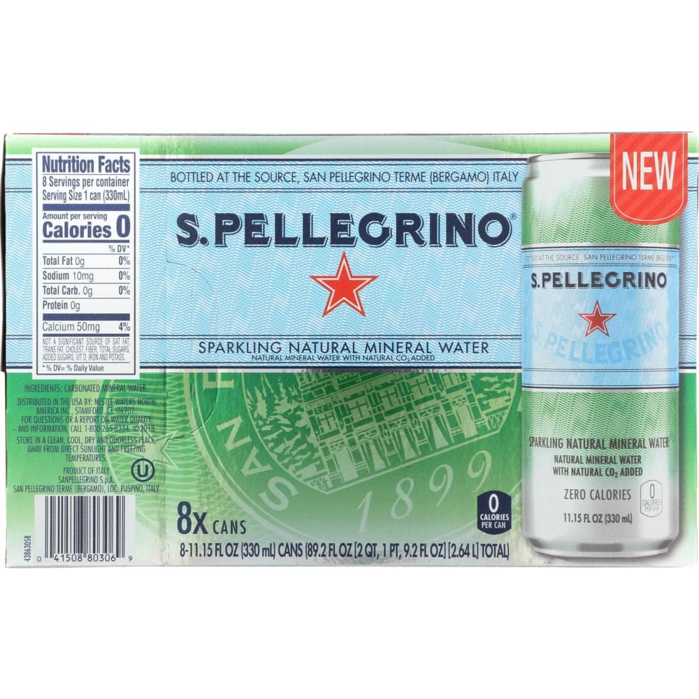SAN PELLEGRINO Grocery > Beverages > Water > Sparkling Water SAN PELLEGRINO: Water Sparkle Pack of 8, 89.26 oz