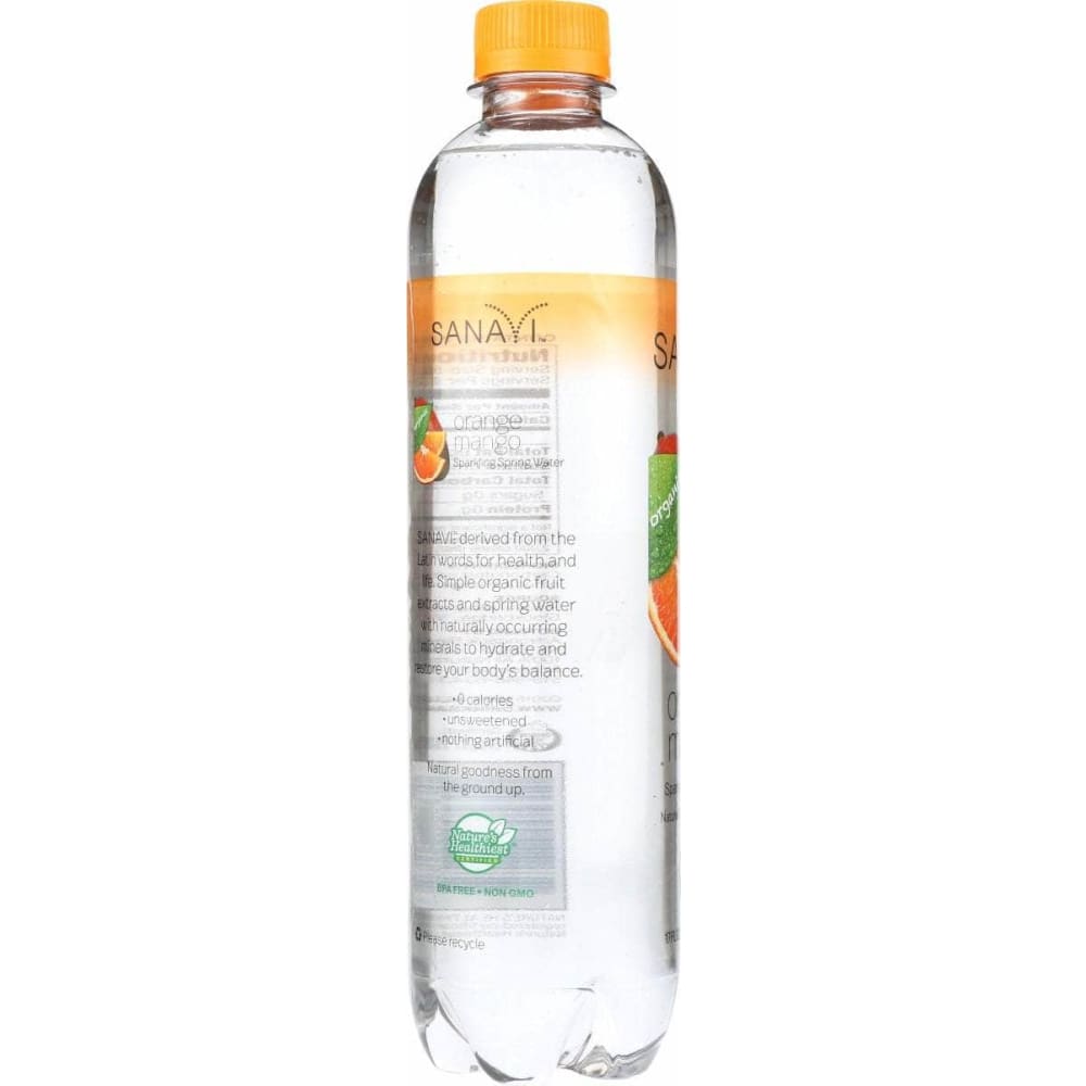 SANAVI Grocery > Beverages > Water > Sparkling Water SANAVI: Orange Mango Sparkling Spring Water, 17 fo