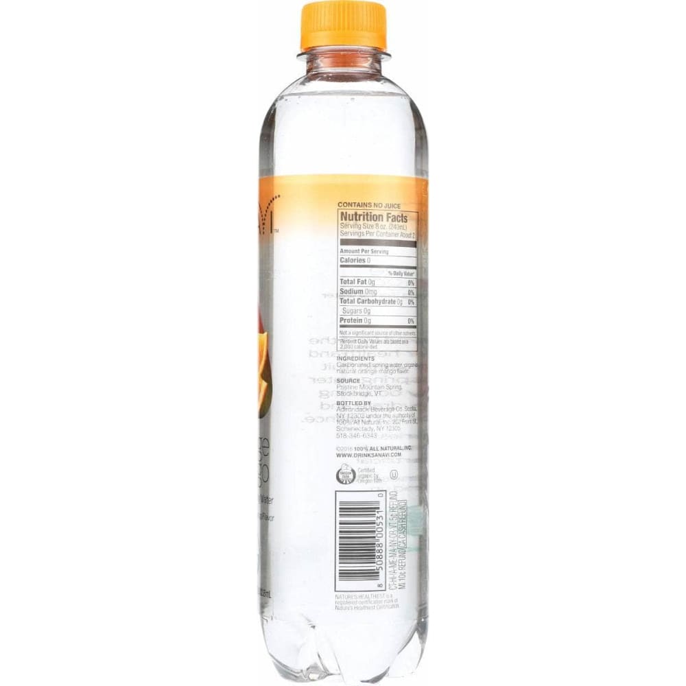 SANAVI Grocery > Beverages > Water > Sparkling Water SANAVI: Orange Mango Sparkling Spring Water, 17 fo