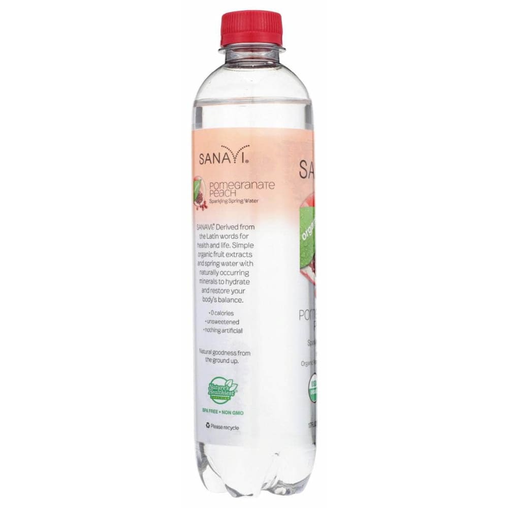 SANAVI Grocery > Beverages > Water > Sparkling Water SANAVI: Pomegranate Peach Sparkling Spring Water, 17 fo
