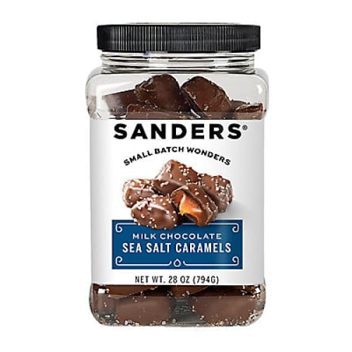 Sanders Milk Chocolate Sea Salt Caramels Pinch Grip Tub 28 oz. - Home/Grocery/Candy/Chocolate/ - ShelHealth
