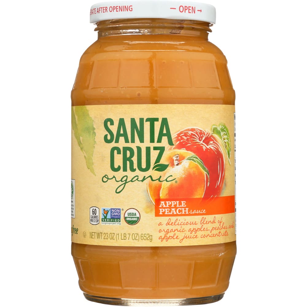 SANTA CRUZ: Applesauce Peach Jar 23 oz (Pack of 5) - Grocery > Beverages > Juices - SANTA CRUZ ORGANIC