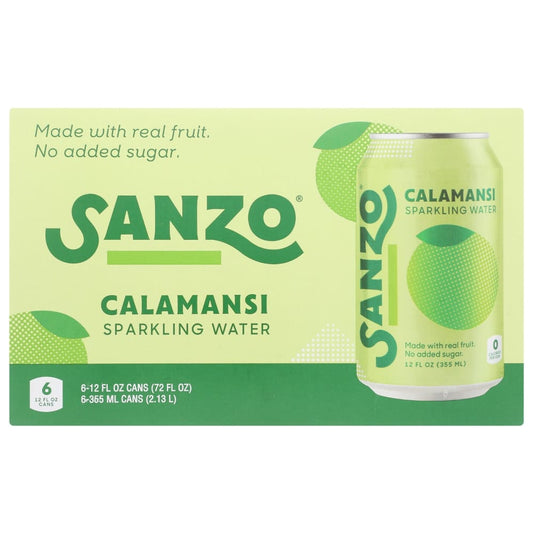 SANZO: Water Sparkling Calamansi 6 Cans 72 FO (Pack of 3) - Grocery > Beverages > Water > Sparkling Water - SANZO
