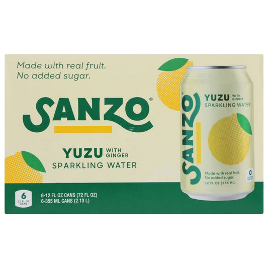 SANZO: Water Sparkling Yuzu 6 Cans 72 FO (Pack of 3) - Grocery > Beverages > Water > Sparkling Water - SANZO