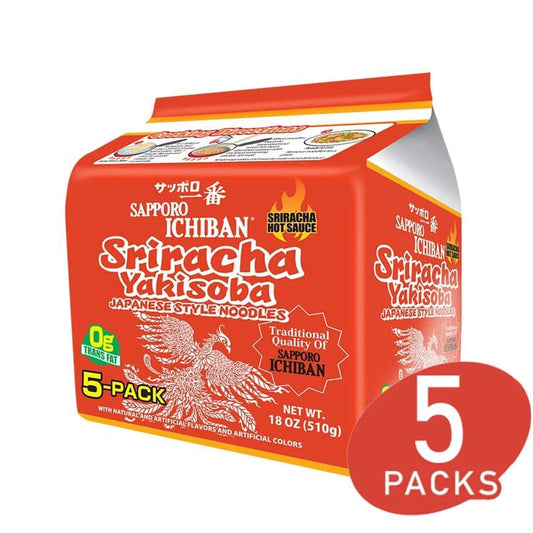 SAPPORO: Sriracha Yakisoba Chowmein 5 Packs 18 oz (Pack of 4) - Grocery > Pantry > Food - SAPPORO