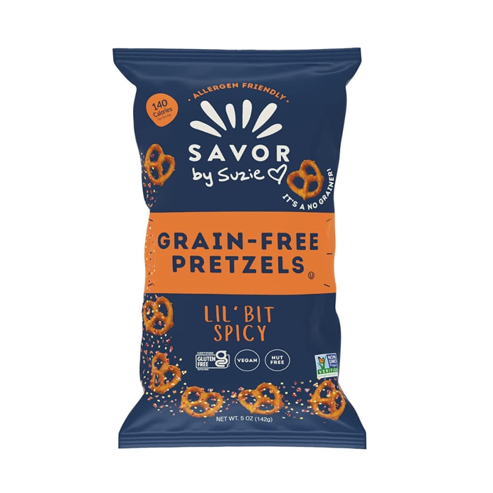 SAVOR BY SUZIE: Lil Bit Spicy Grain Free Pretzel 5 oz (Pack of 5) - Grocery > Beverages > Coffee Tea & Hot Cocoa > Pretzels - SAVOR BY SUZIE