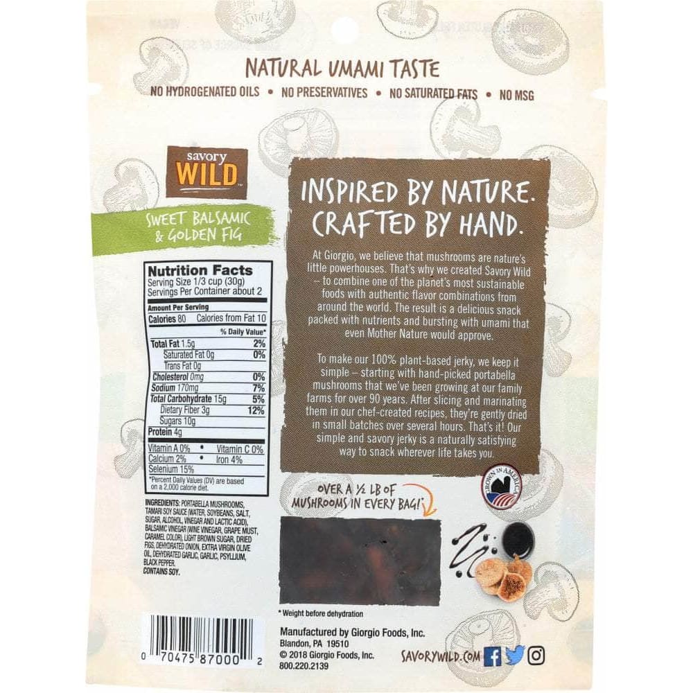 Savory Wild Savory Wild Jerky Portabella Balsamic Fig, 2 oz