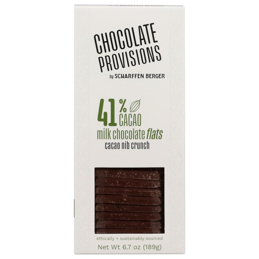 SCHARFFEN BERGER: 41 Percent Milk Chocolate with Cacao Nibs Flats 6.3 oz (Pack of 4) - SCHARFFEN BERGER