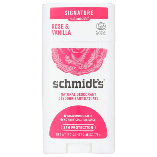 SCHMIDTS: Rose Vanilla Deodorant Stick 2.65 oz (Pack of 3) - Beauty & Body Care > Deodorants & Antiperspirants > Deodorant Stick - SCHMIDTS