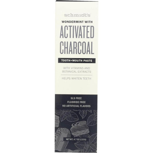 SCHMIDTS SCHMIDTS Toothpaste Wndrmnt Chrcl, 4.7 oz