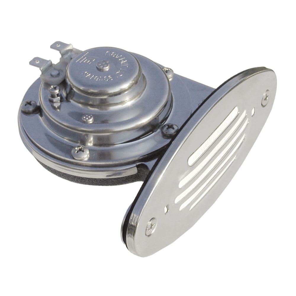 Schmitt Marine Mini Stainless Steel Single Drop-In Horn w/ Stainless Steel Grill - 12V High Pitch - Boat Outfitting | Horns - Schmitt Marine