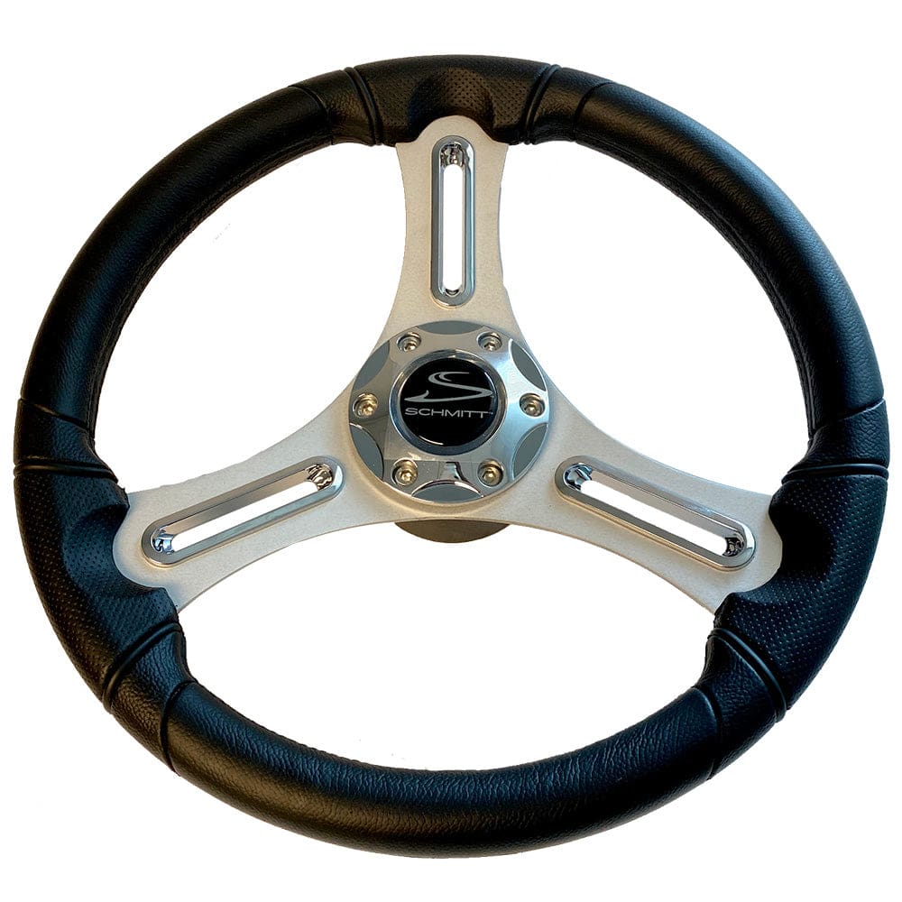 Schmitt Marine Torcello 14 Wheel - 03 Series - Polyurethane Wheel w/ Chrome Trim & Cap - Brushed Spokes - 3/ 4 Tapered Shaft - Marine