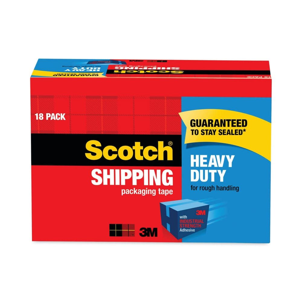 Scotch 3850 Heavy-Duty Packaging Tape Cabinet Pack 3 Core 1.88 x 54.6 yds Clear 18/Pack - Tape & Adhesives - Scotch