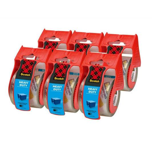 Scotch Heavy Duty Shipping Packaging Tape Dispensers 1.88 x 27.7 yd 6 Pack - Tape & Adhesives - Scotch