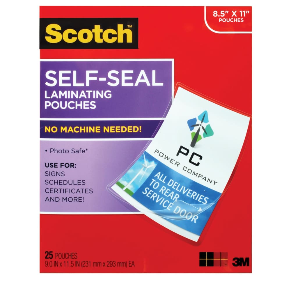 Scotch Self-Seal Laminating Pouches 25 ct. - Scotch