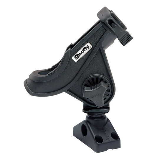Scotty 280 Bait Caster/ Spinning Rod Holder w/ 241 Deck/ Side Mount - Black - Paddlesports | Rod Holders,Hunting & Fishing | Rod Holders -