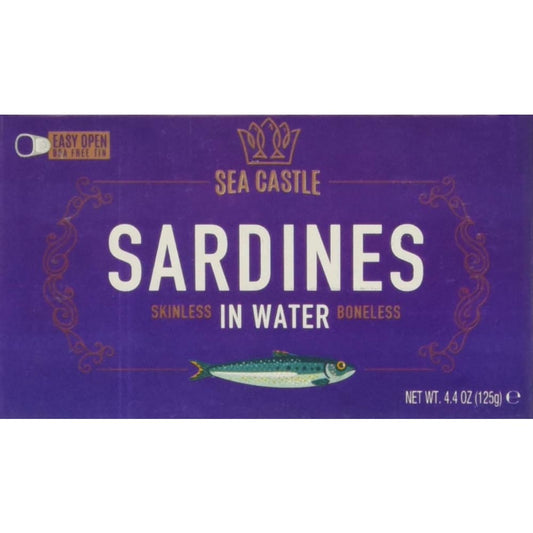 SEA CASTLE: Skinless Boneless Sardines in Water 4.4 oz (Pack of 5) - Grocery > Meal Ingredients > Meat Poultry Seafood Products - SEA CASTLE