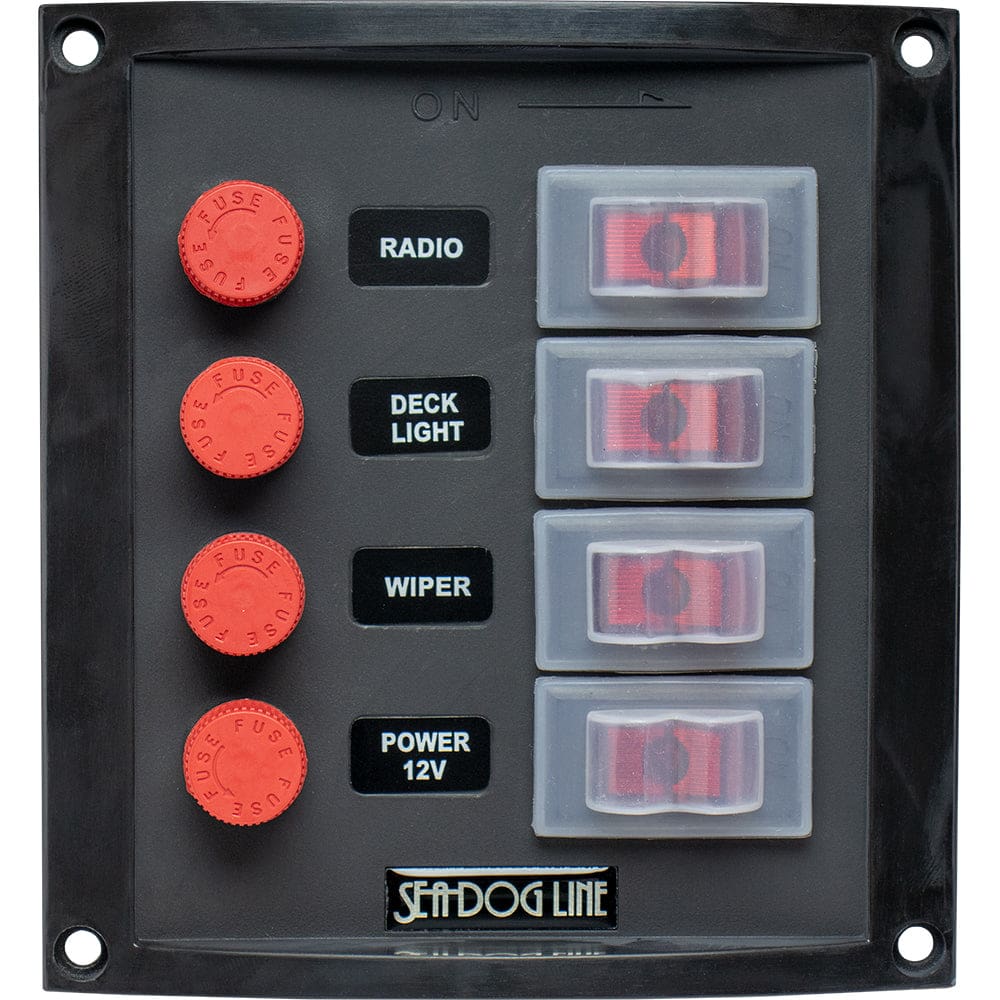 Sea-Dog Splash Guard Switch Panel Vertical - 4 Switch - Electrical | Electrical Panels - Sea-Dog
