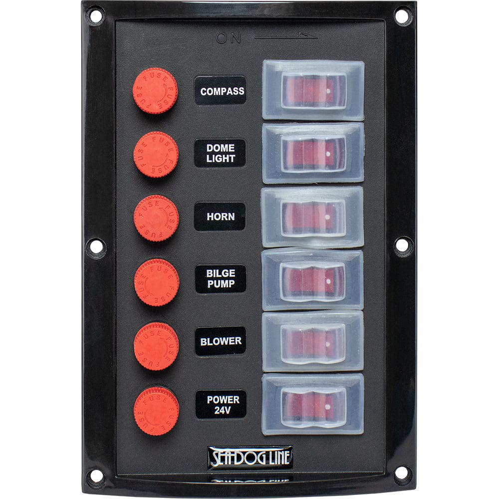 Sea-Dog Splash Guard Switch Panel Vertical - 6 Switch - Electrical | Solar Panels - Sea-Dog