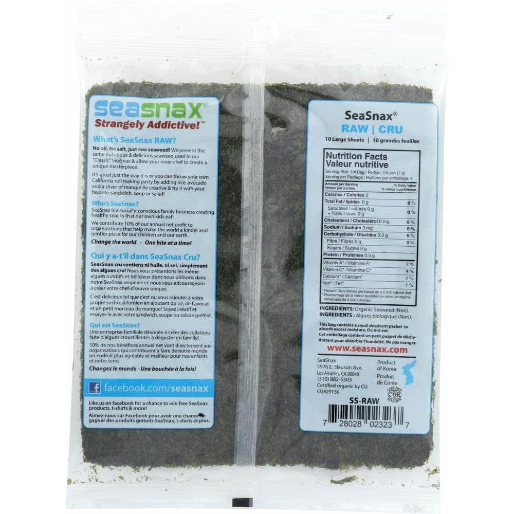 SEA SNAX Sea Snax Organic Raw Nori, 1 Oz
