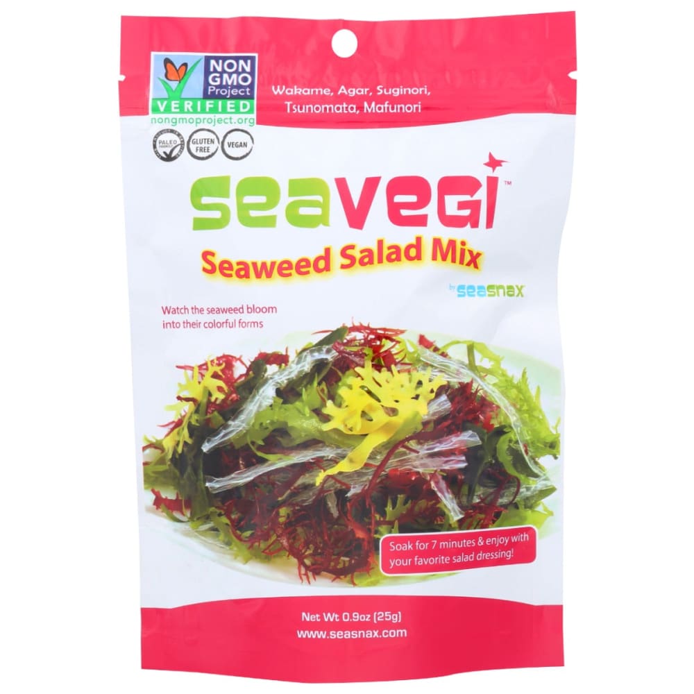SEA SNAX: SeaVegi Seaweed Salad Mix 0.9 oz (Pack of 3) - Seaweed Dried - SEA SNAX