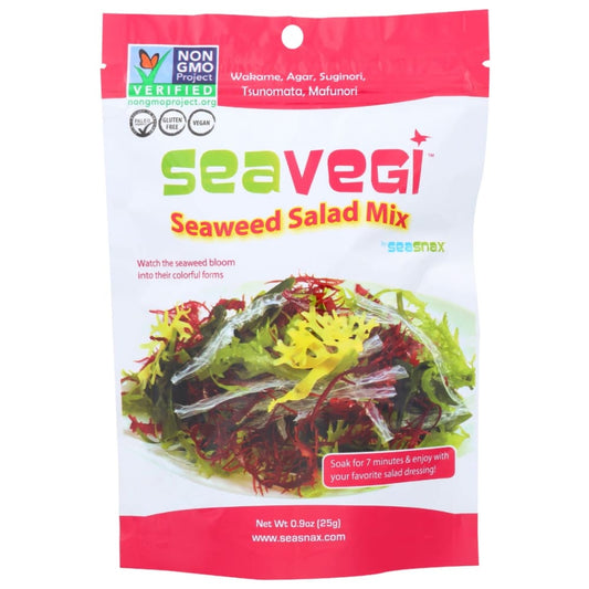 SEA SNAX: SeaVegi Seaweed Salad Mix 0.9 oz (Pack of 3) - Seaweed Dried - SEA SNAX