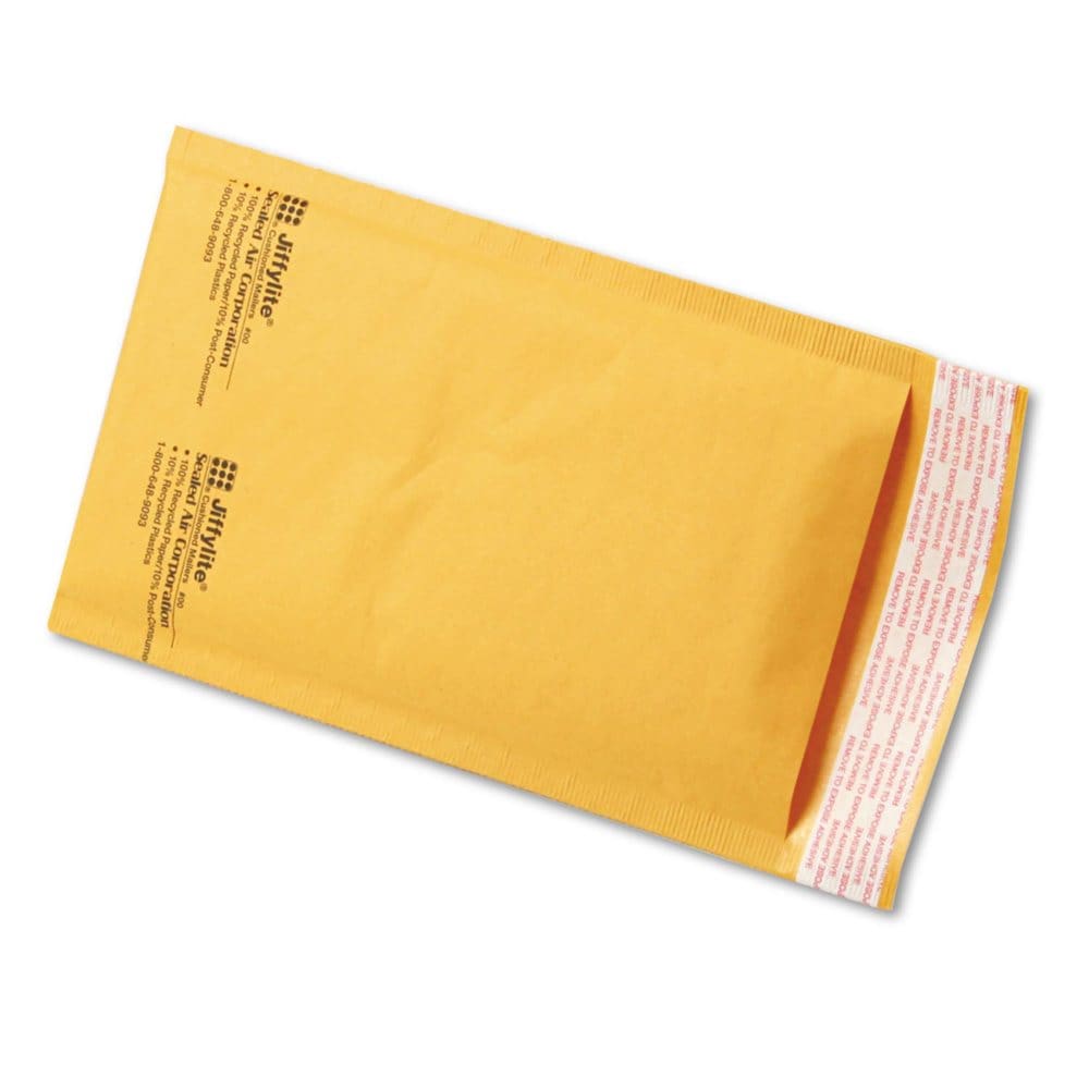Sealed Air - Jiffylite Self-Seal Mailer Side Seam #00 5 x 10 Golden Brown - 250/Carton - Shipping & Moving Supplies - Sealed