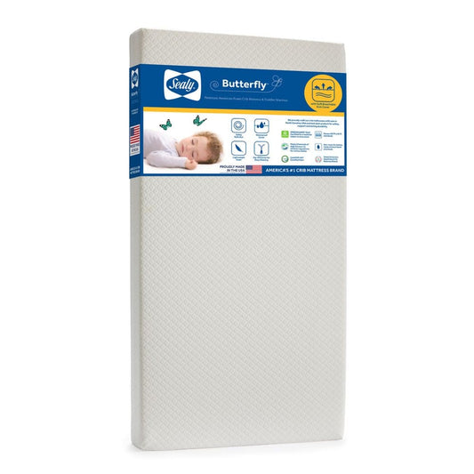 Sealy Butterfly Breathable Knit Crib and Toddler Bed Mattress - Crib Mattresses & Pads - Sealy