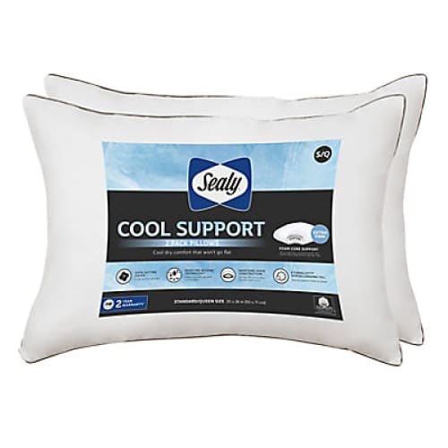 Sealy Cool Support Standard/Queen Extra Firm Pillow 2 pk. - Home/Home/Bedding & Bath/Pillows/ - Sealy