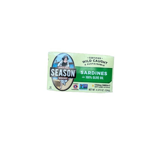 Season Season Brand Sardines In Pure Olive Oil Salt Added, 4.375 Oz