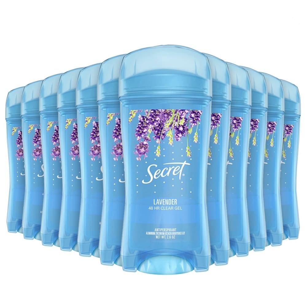 Secret Clear Gel Lavender Antiperspirant & Deodorant 2.6 Oz Each 12 Pack - Deodorant - Secret