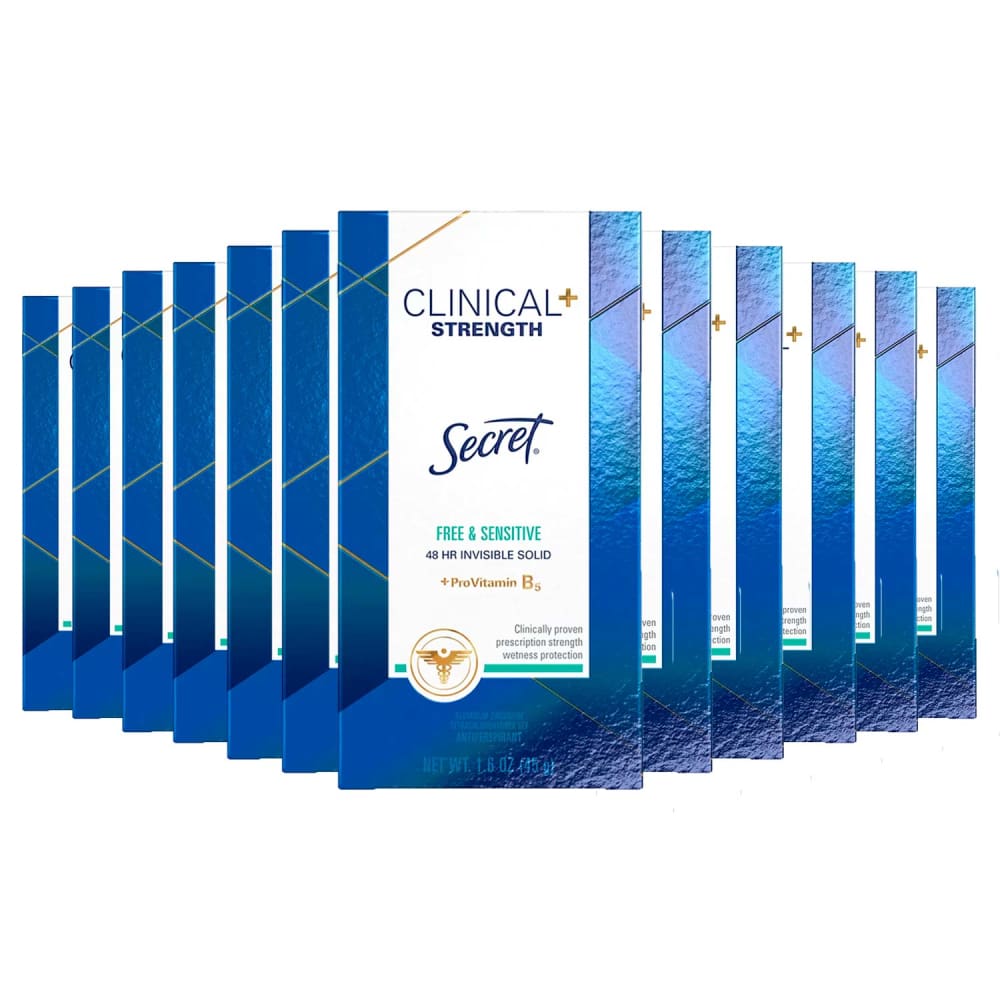 Secret Clinical Strength Soft Solid Antiperspirant & Deodorant Free & Sensitive - 1.6 Oz - 12 Pack - Deodorant & Anti-Perspirant - Secret