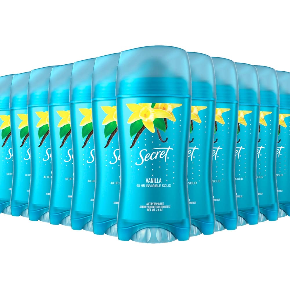 Secret Invisible Solid Anti Perspirant Vanilla - 2.6 Oz - 12 Pack - Solid - Secret