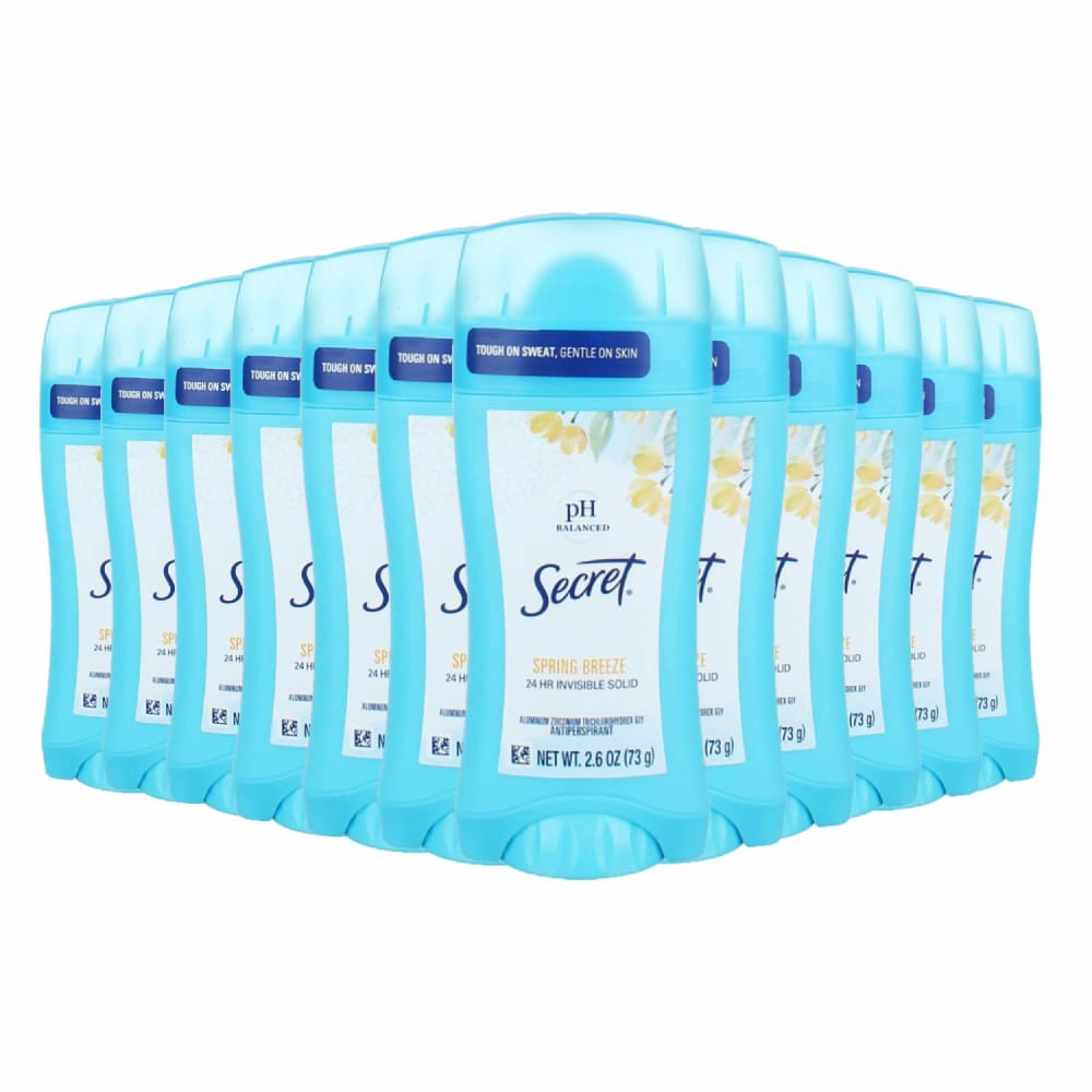 Secret Spring Breeze Invisible Solid Antiperspirant & Deodorant - 2.6oz 12 Pack - Deodorant - Secret